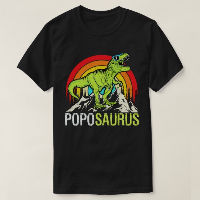 Poposaurus Dinosaur Grandpa Saurus Father's Day T-Shirt (Design Front)