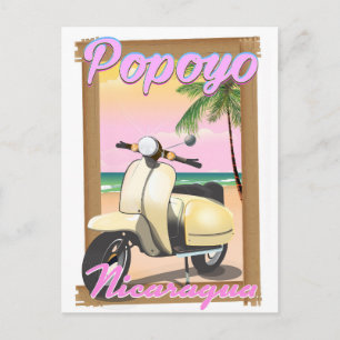 Popoyo Nicaragua beach travel poster Postcard