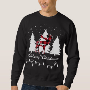 Poppa Moose Buffalo Red Plaid Christmas Matching F Sweatshirt