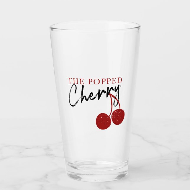 Popped Cherry Beer Glass (Front)