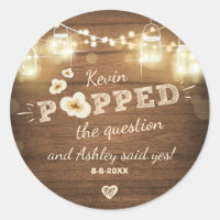 Popped the Question Engagement Wedding Popcorn
