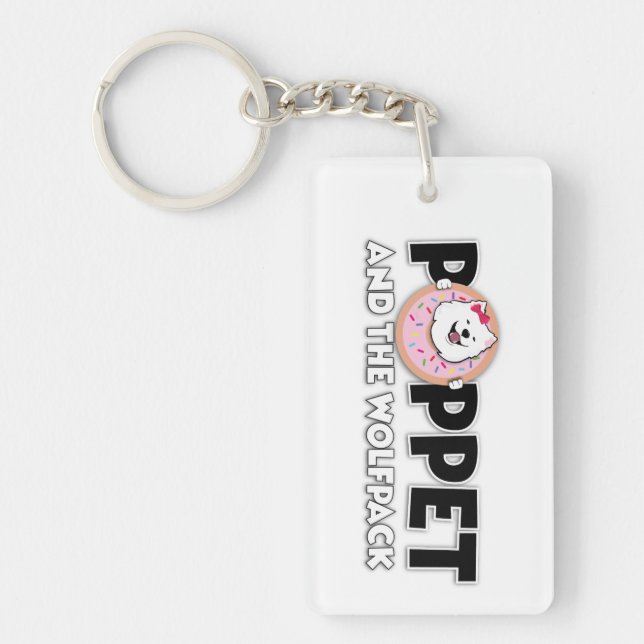 Poppet and the Wolfpack logo Keychain (Front)