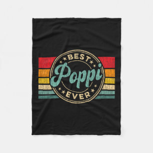 Poppi Ever Vintage Retro Father39s Day Gift  Fleece Blanket