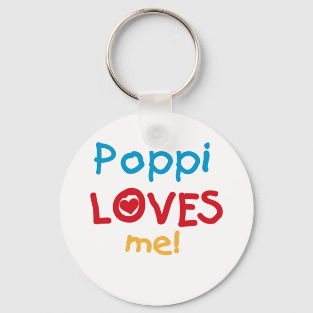 Poppi Loves Me T-shirts and Gifts Keychain (Front)