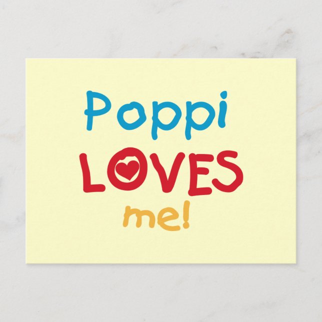 Poppi Loves Me T-shirts and Gifts Postcard (Front)