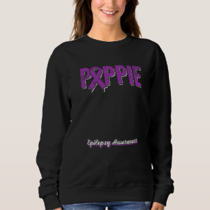 Poppie of a Warrior Epilepsy Poppie Purple Ribbon Sweatshirt