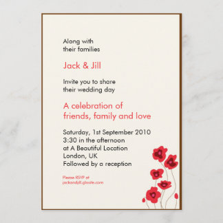 Poppies 5x7 invitation