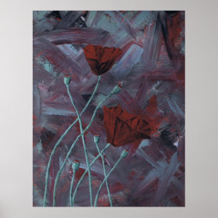 Poppies Abstract Poster