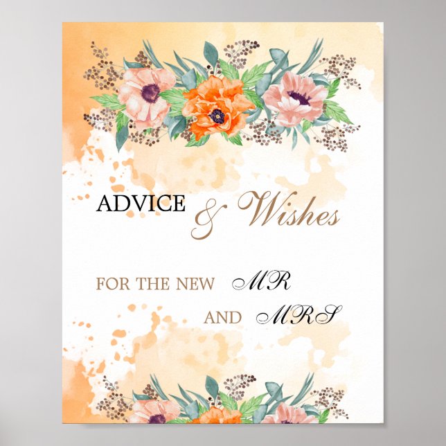 Poppies advice and wishes for Newlyweds  Poster (Front)