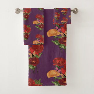 Poppies And Butterflies Bath Towel Set