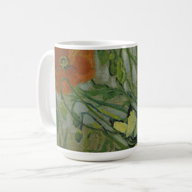 Poppies and Butterflies by Vincent Van Gogh  Poste Coffee Mug (Front Left)
