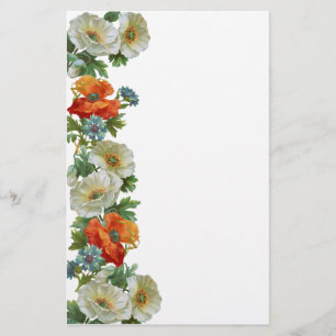 Poppies and Cornflowers Floral Art Stationery