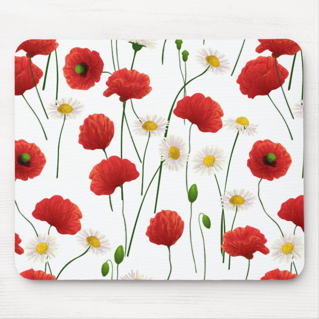 Poppies and daisies mouse pad (Front)