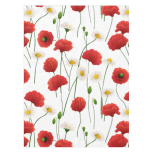 Poppies and daisies tablecloth