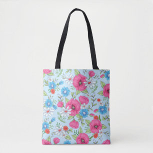 Poppies and Daisies Tote Bag