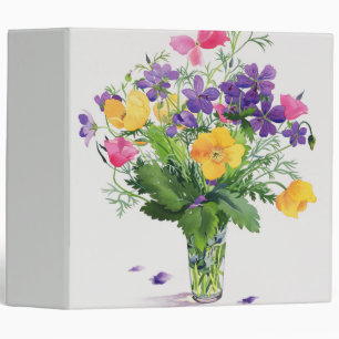 Poppies and Geraniums Binder