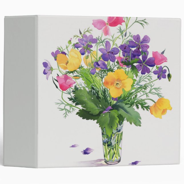 Poppies and Geraniums Binder (Front/Spine)