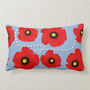 Poppies and Pearls Pillow