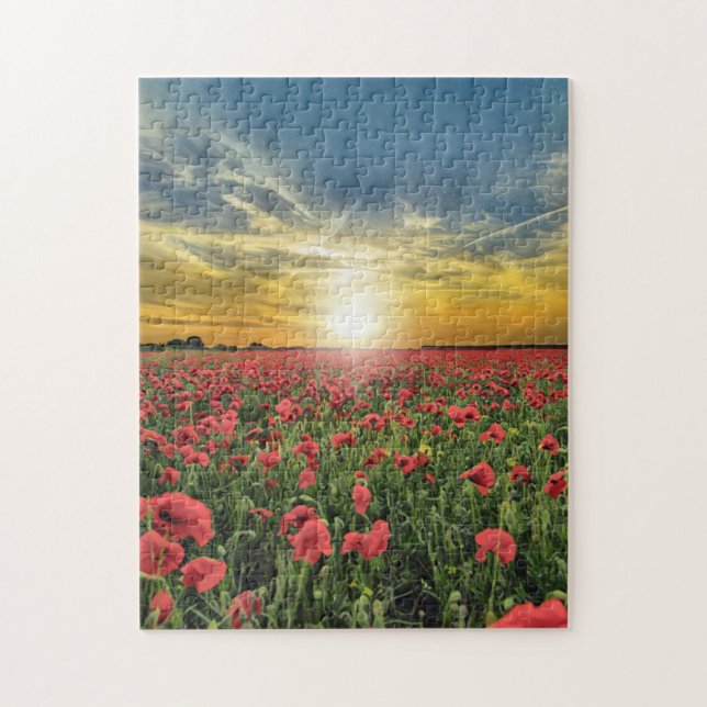 Poppies At Sunset Jigsaw Puzzle (Vertical)