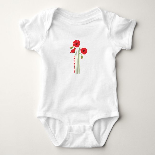 Poppies Baby Bodysuit (Front)