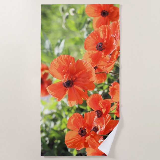 Poppies   beach towel (Front)