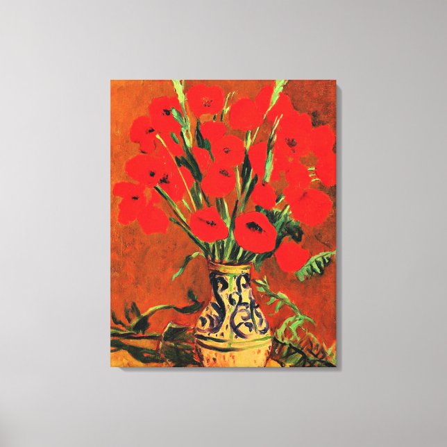 Poppies, beautiful painting by Stefan Luchian, Canvas Print (Front)