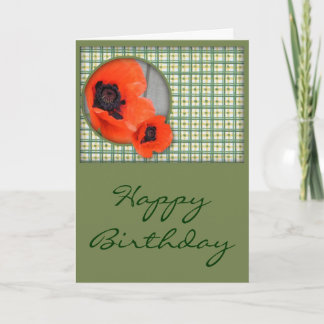 Poppies Birthday Card (Large Print)