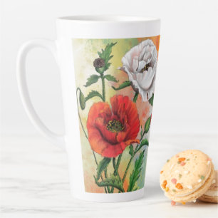 Poppies blanches rouges Latte Mug