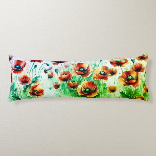 Poppies Body Pillow (Front)