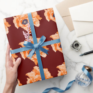 Poppies Bordo Wrapping Paper