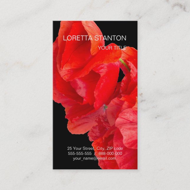 Poppies Business Card (Front)