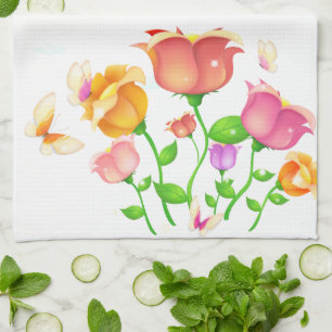 Poppies & Butterflies  American MoJo Kitchen towel