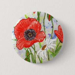 'Poppies' Button