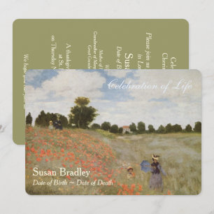 Poppies by Monet Celebration of Life Invitation