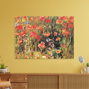 Poppies by Robert Vonnoh, Vintage Impressionism Canvas Print