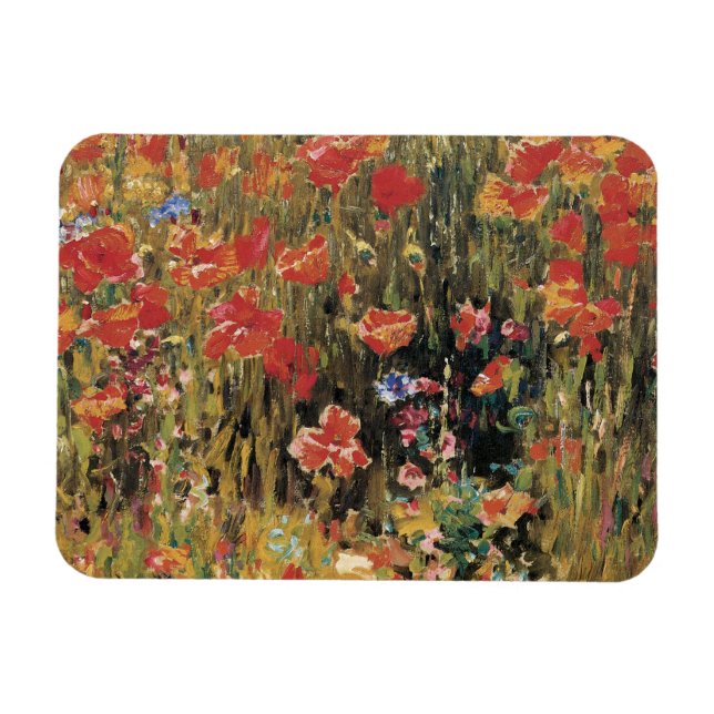 Poppies by Robert Vonnoh, Vintage Impressionism Magnet (Horizontal)