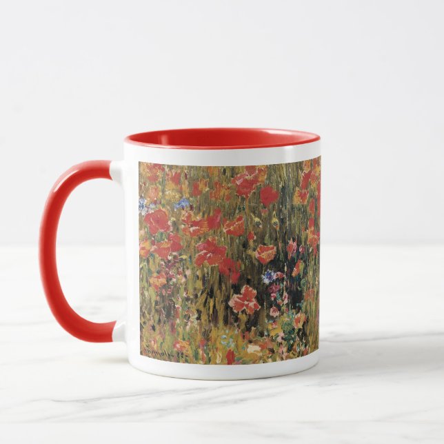 Poppies by Robert Vonnoh, Vintage Impressionism Mug (Left)