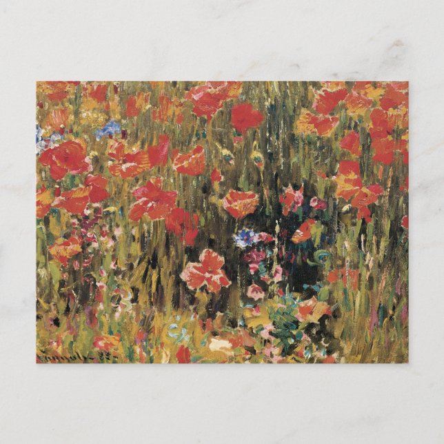 Poppies by Robert Vonnoh, Vintage Impressionism Postcard (Front)