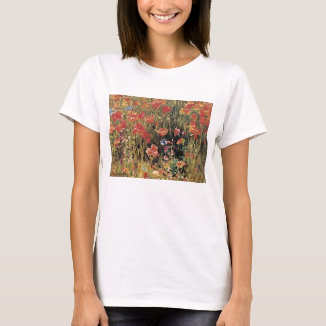 Poppies by Robert Vonnoh, Vintage Impressionism T-Shirt (Front)