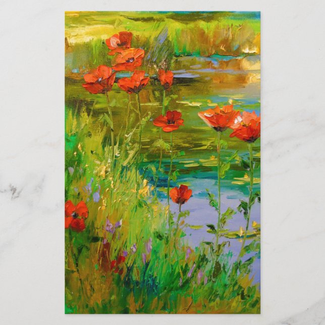 Poppies by the pond (Front)