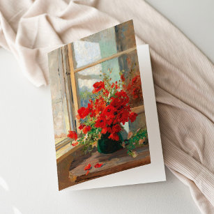 Poppies by the Window   Olga Wisinger-Florian Card