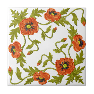 Poppies Ceramic Tile