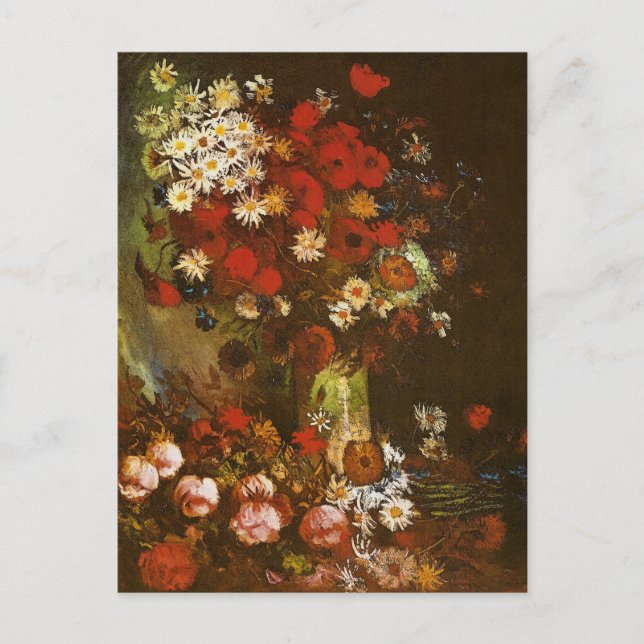 Poppies Cornflowers Peonies Chrysanthemum Van Gogh Postcard (Front)