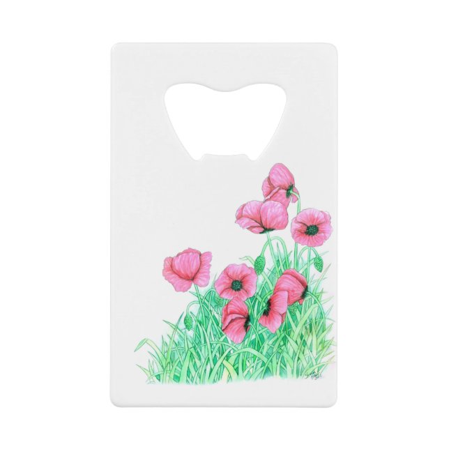 poppies credit card bottle opener (Front)