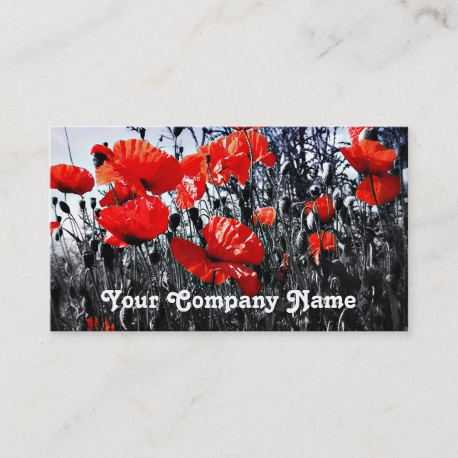 Poppies Custom Business Cards (Front)