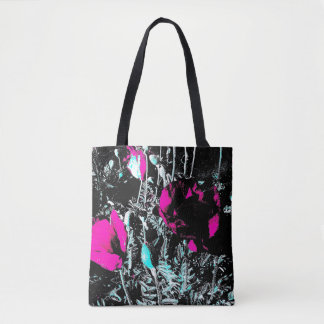 Poppies dark tote bag