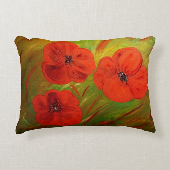 poppies decorative pillow (Front)