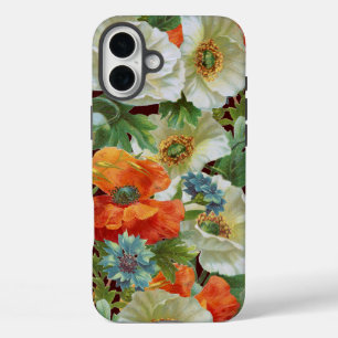 Poppies d'Orange blanc sur coque iphone Brown