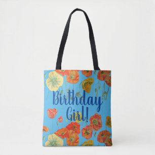Poppies d'orange Fleurs florales Sac fille d'anniv