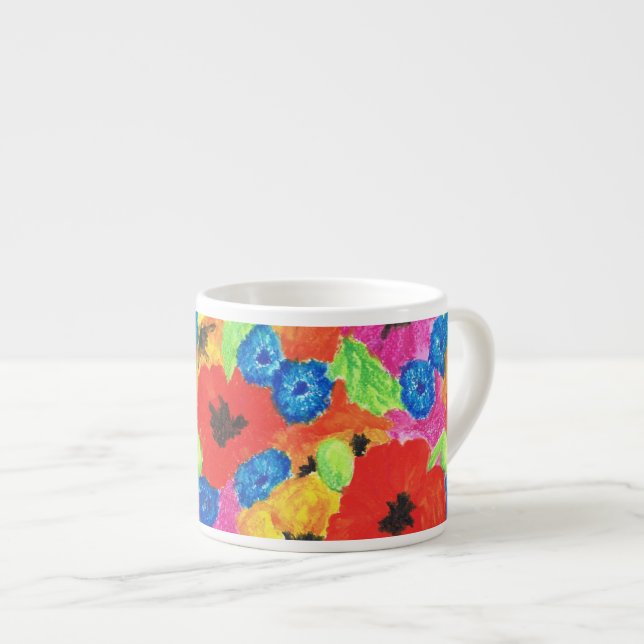 Poppies et Cornouailles Espresso Mug (Devant droit)
